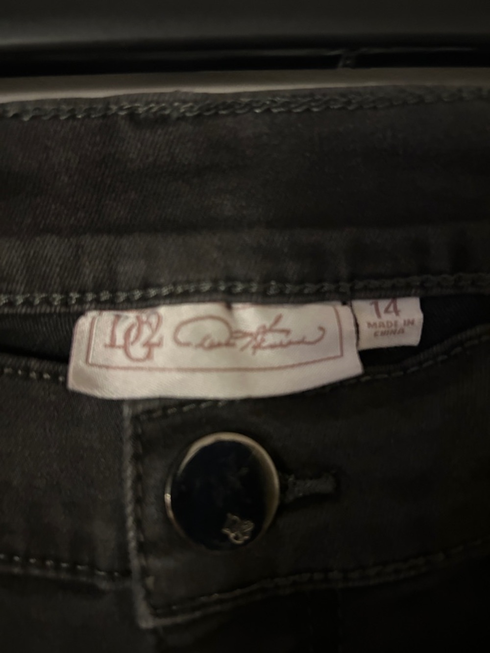 DG2 by Diane Gilman Black Wide Leg Jeans with Stud Embellishment - Picture 4 of 7